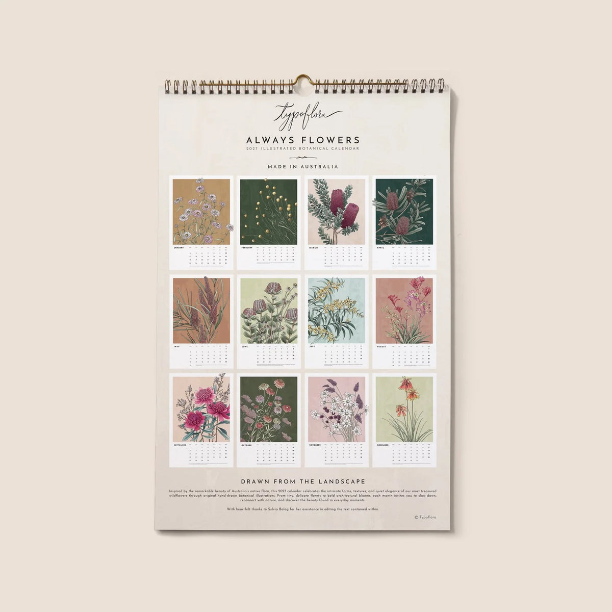 Typoflora calendars 2027