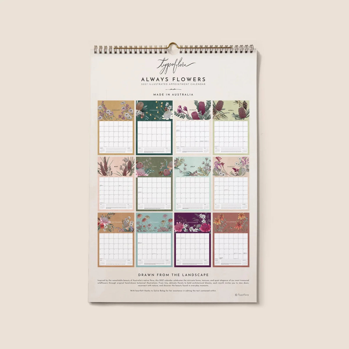 Typoflora calendars 2027