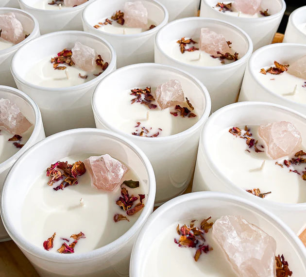 Opal + Sage Raw Crystals & Candles