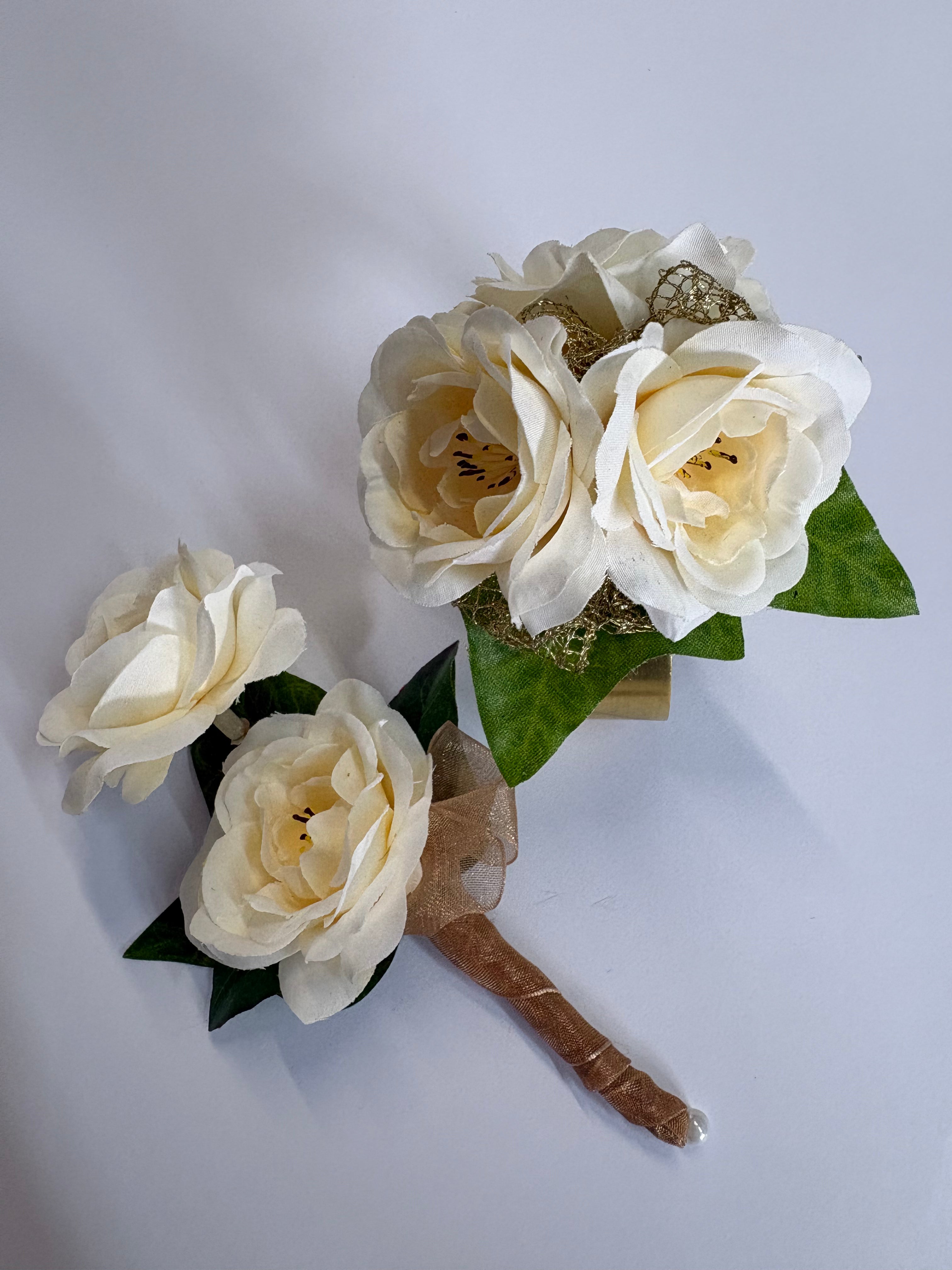 Wrist corsage & buttonhole combo