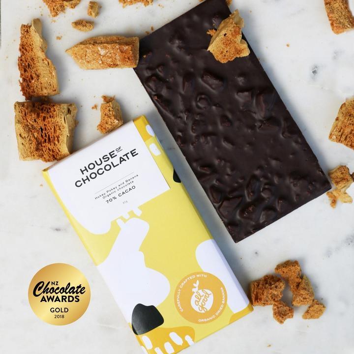 House Of Chocolate Chocolates Banana honeycomb dark House of Chocolate bars